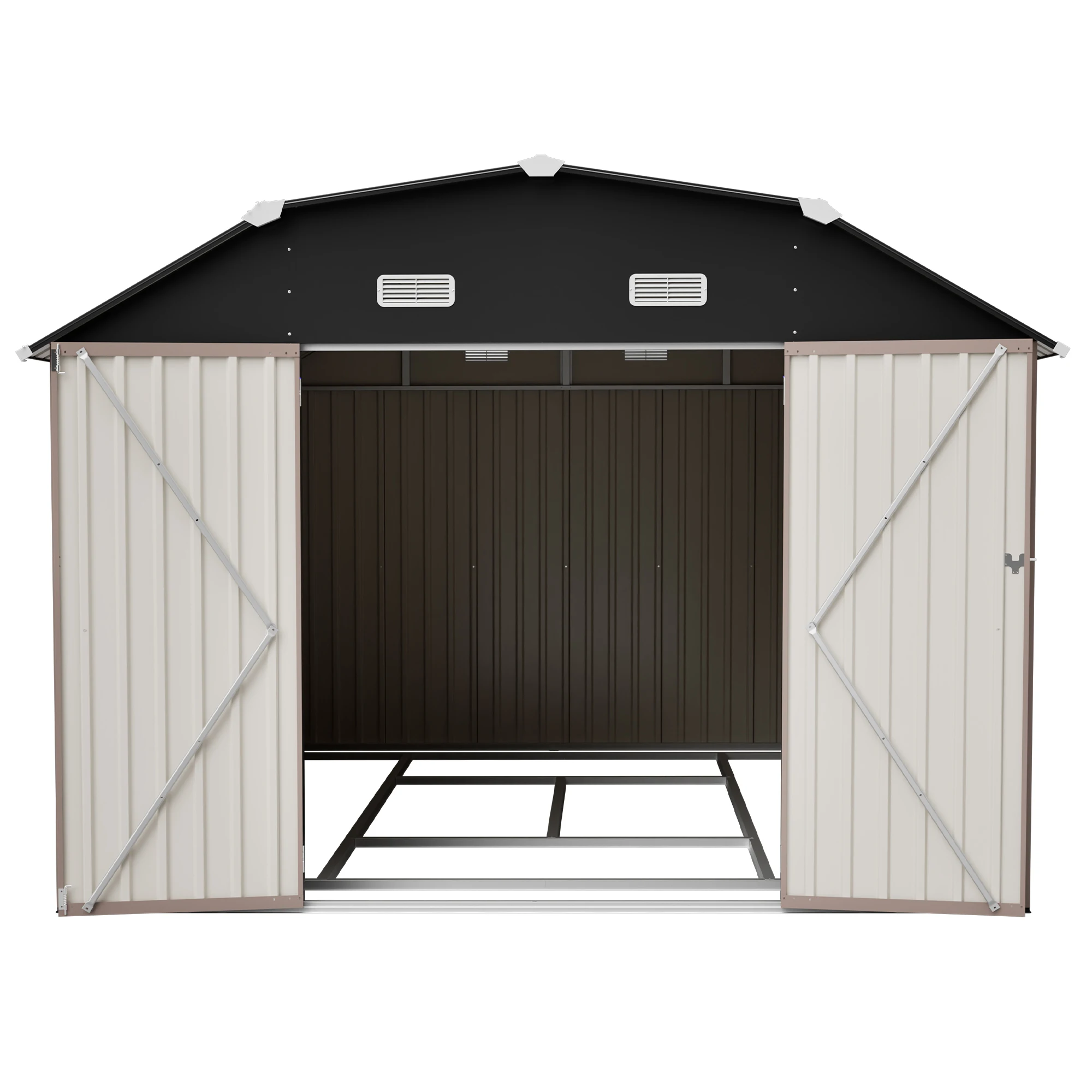 10x12 FT Heavy-Duty Metal Storage Shed with Floor Frame - Outdoor Tool Shed
10x12 FT Heavy-Duty Metal Storage Shed with Floor Frame - Outdoor Tool Shed