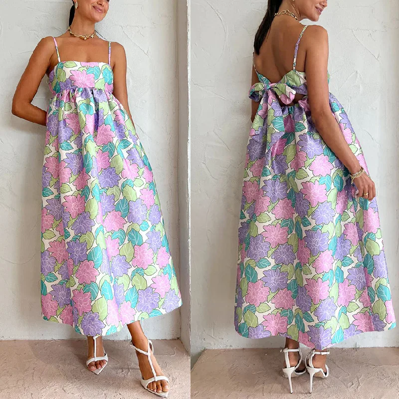 2023 Casual Temperament Printed Sling Bow Knot Loose Sleeveless Backless Swing Dress Summer Dress Women Clothing
2023 Casual Temperament Printed Sling Bow Knot Loose Sleeveless Backless Swing Dress Summer Dress Women Clothing