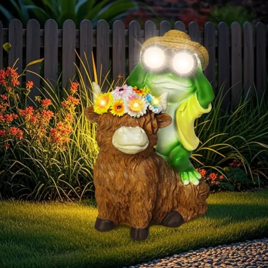 Garden Sitting on Statue Flower Garden Decor, for Women Mom, Frog Highland Cow Outdoor Figurine Decorative LED Lights for Yard
Garden Sitting on Statue Flower Garden Decor, for Women Mom, Frog Highland Cow Outdoor Figurine Decorative LED Lights for Yard