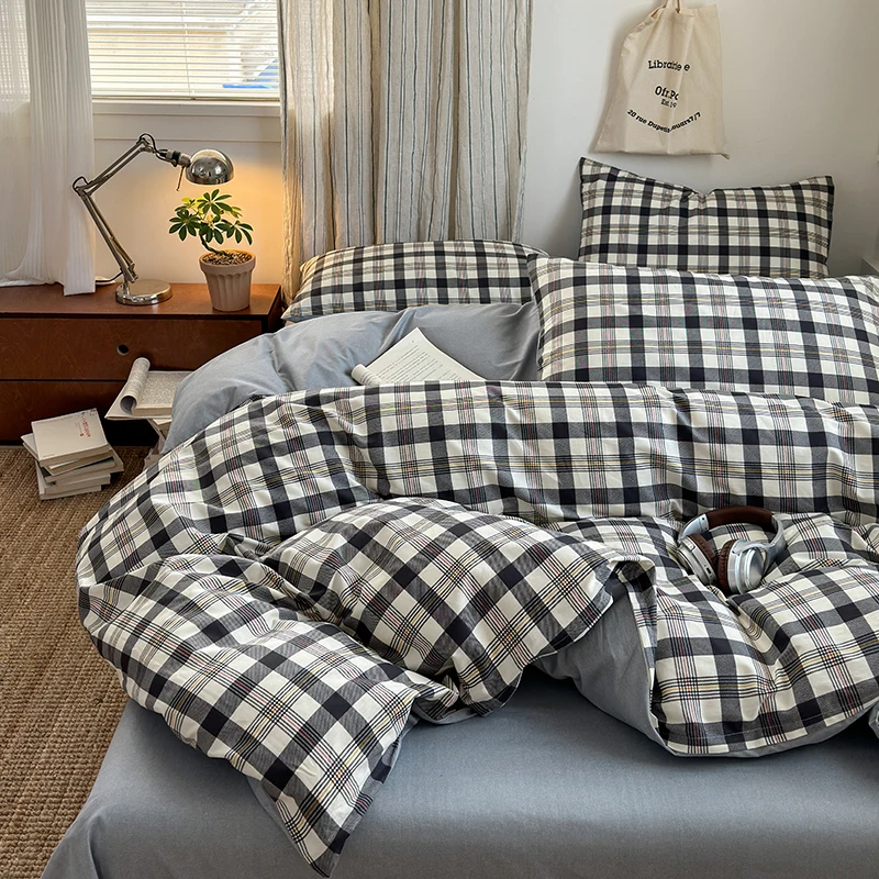 100% Cotton Plaid Style Duvet Cover Set with 2 Pillowcases - Soft & Breathable Bedding Set, Hypoallergenic, Easy Care
100% Cotton Plaid Style Duvet Cover Set with 2 Pillowcases - Soft & Breathable Bedding Set, Hypoallergenic, Easy Care