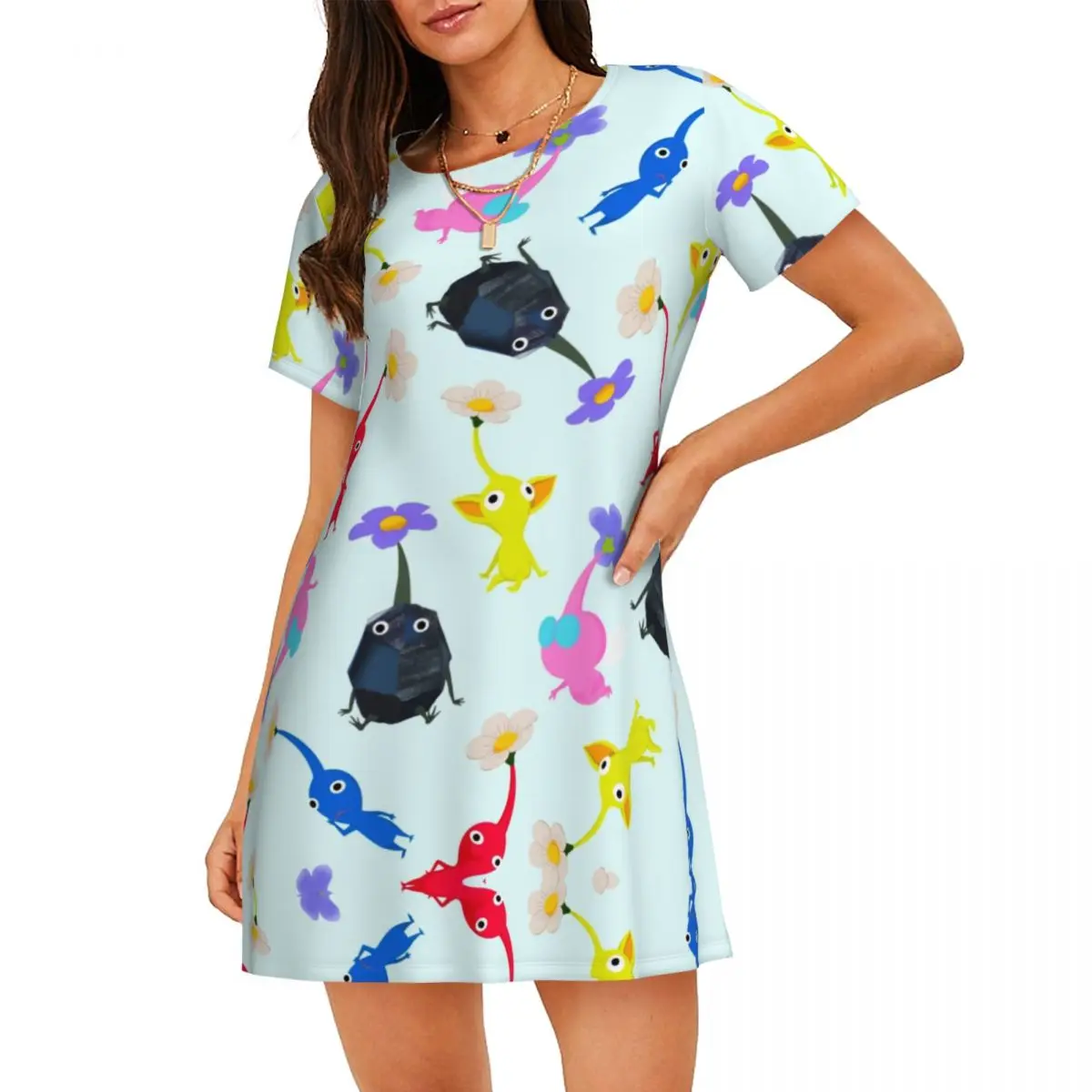 Custom Pikmins Pattern Video Gaming Women Nightgown Sleepwear Short Sleeves For Vacations Travels Sleepdress Women's Pajamas
Custom Pikmins Pattern Video Gaming Women Nightgown Sleepwear Short Sleeves For Vacations Travels Sleepdress Women's Pajamas