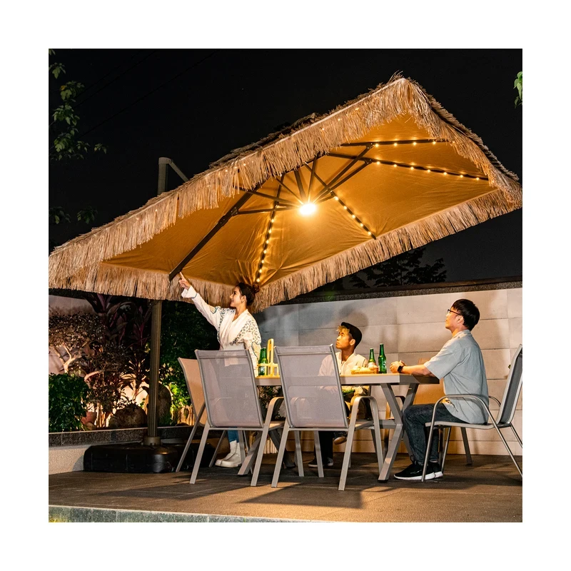 Outdoor Patio Straw Umbrella Beach Thatch Sun Shade Parasol for Swimming pool Leisure Coffee Restaurant with Solar LED light
Outdoor Patio Straw Umbrella Beach Thatch Sun Shade Parasol for Swimming pool Leisure Coffee Restaurant with Solar LED light