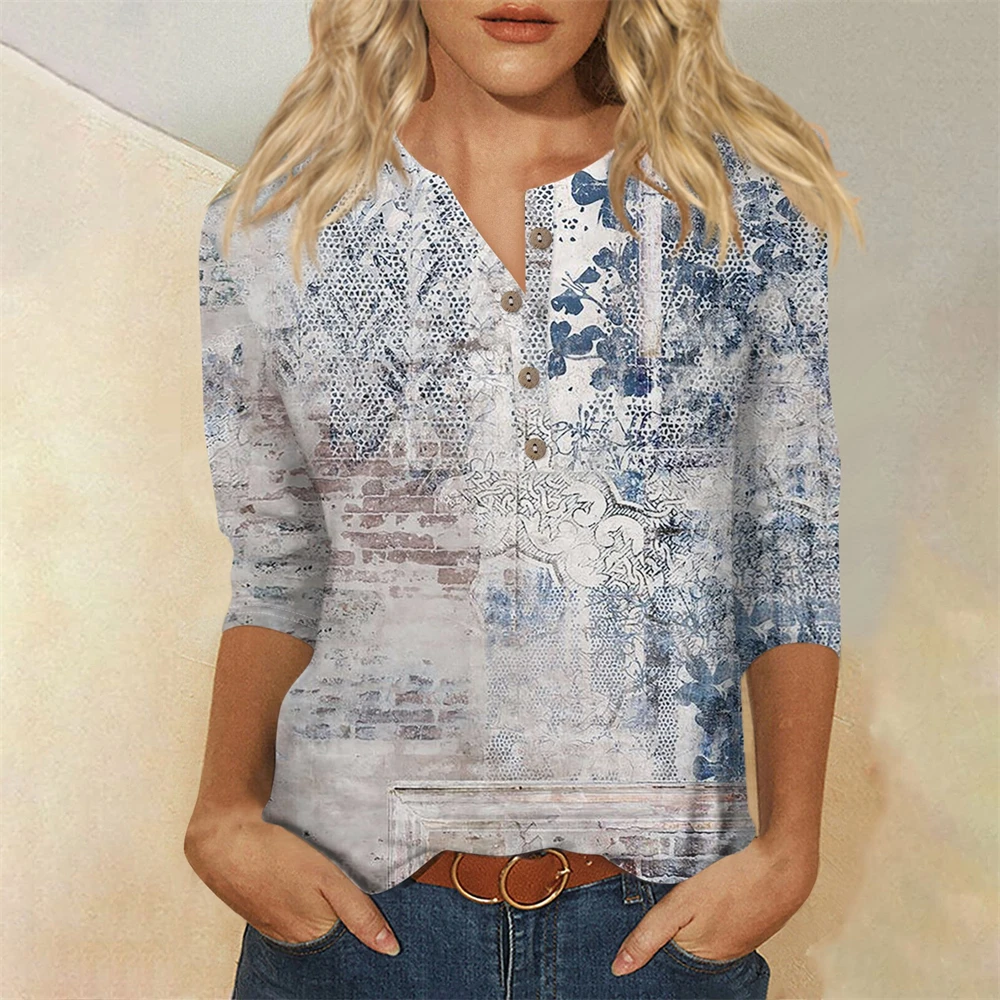 V-Neck Seven Sleeve Floral Printed Button Top Tops for Women Vintagewomen Womens Tops and Blouses Women's Fashion Casual T-Shirt
V-Neck Seven Sleeve Floral Printed Button Top Tops for Women Vintagewomen Womens Tops and Blouses Women's Fashion Casual T-Shirt
