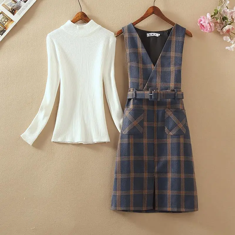 Women Vintage 90S Elegant Party Suit SweaterTop And Woolen Vest Plaid Dress Two Piece Set Female Y2K Outfit Winter Fall Clothing
Women Vintage 90S Elegant Party Suit SweaterTop And Woolen Vest Plaid Dress Two Piece Set Female Y2K Outfit Winter Fall Clothing