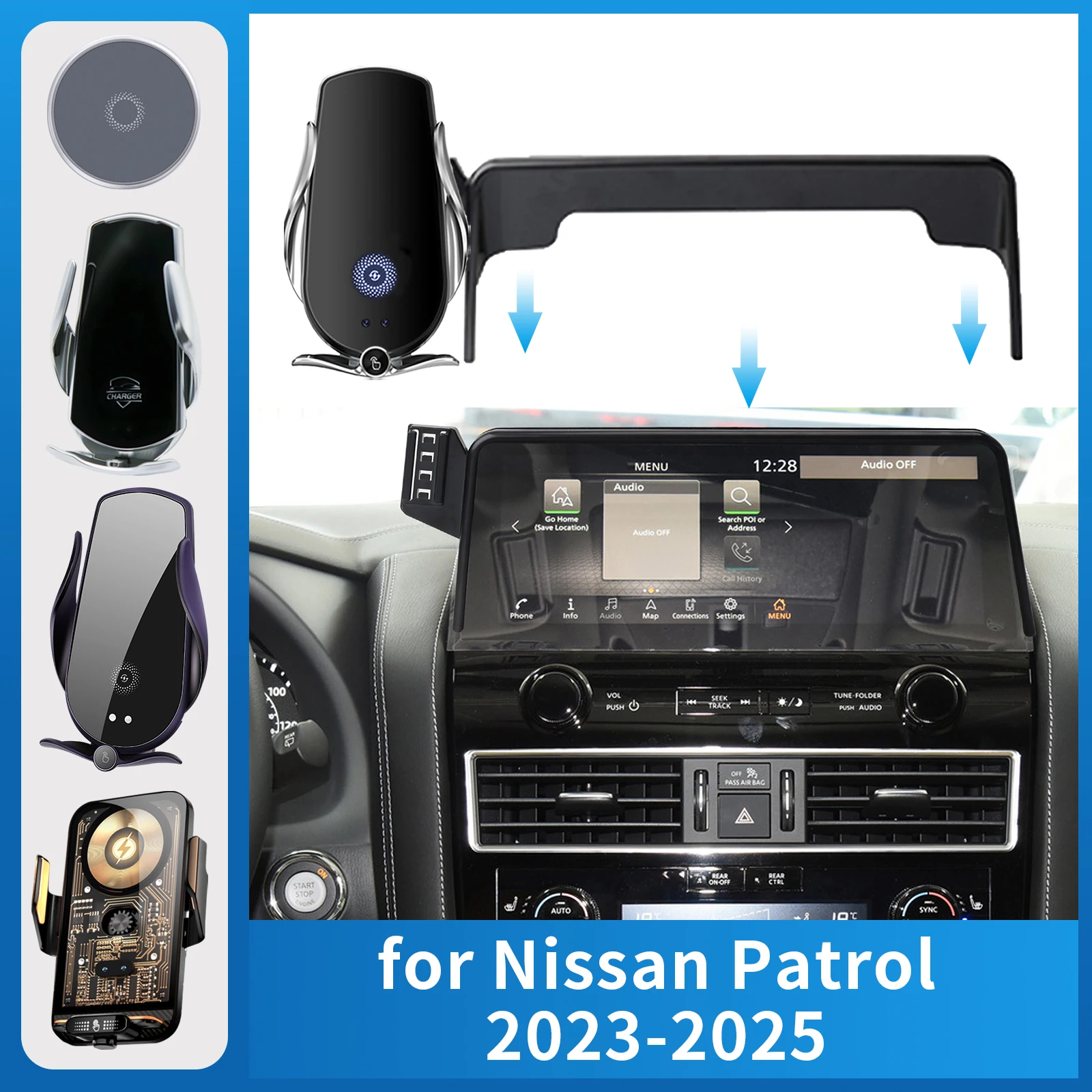 Для Nissan Patrol 2023 2024Автомобильный держатель для телефона, кронштейн для зарядки, навигационная подставка, автоаксессуары
Для Nissan Patrol 2023 2024Автомобильный держатель для телефона, кронштейн для зарядки, навигационная подставка, автоаксессуары