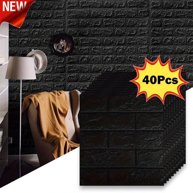Black brick pattern wallpaper thick waterproof and moisture-proof living room bedroom decorative sticker self-adhesive Pegatinas
Black brick pattern wallpaper thick waterproof and moisture-proof living room bedroom decorative sticker self-adhesive Pegatinas