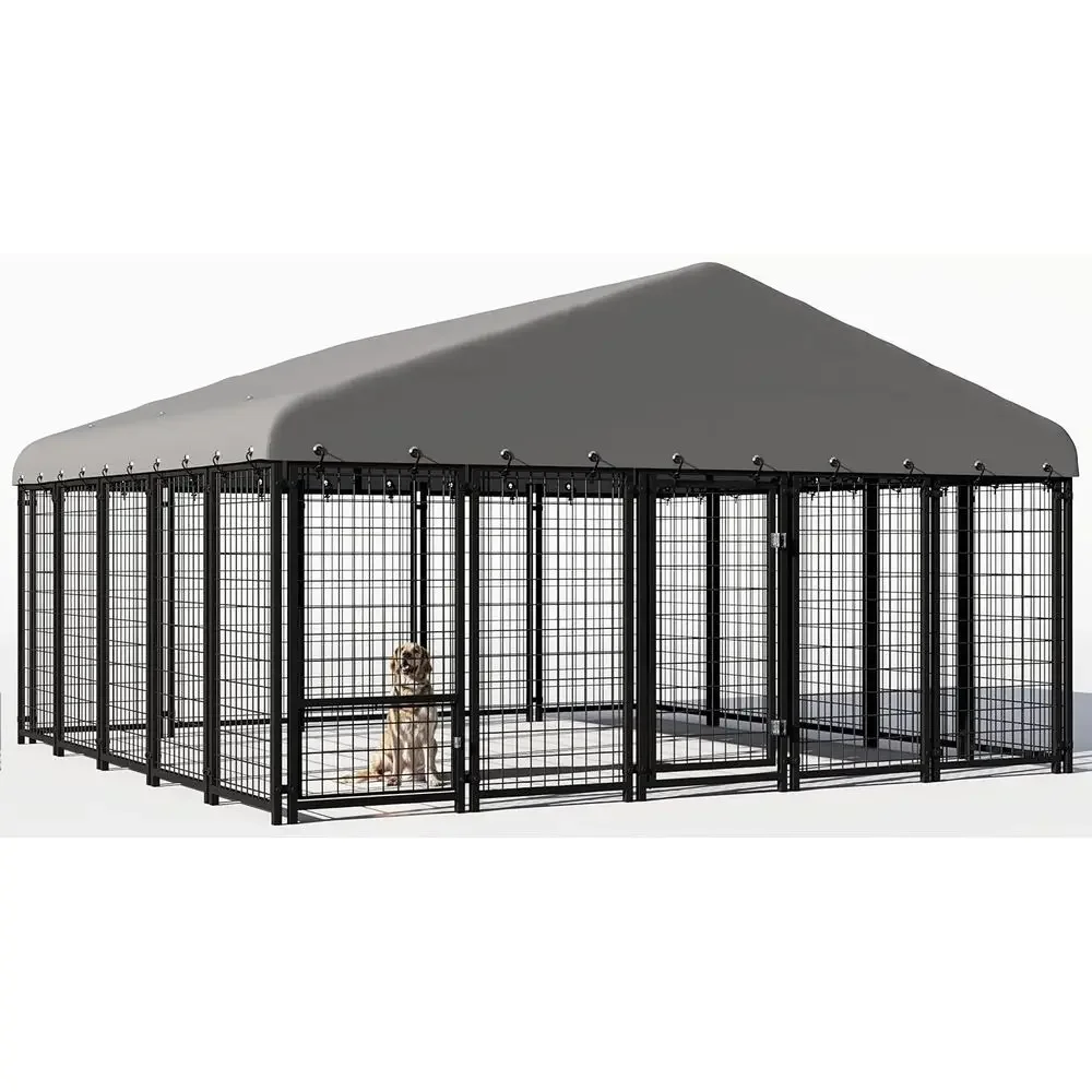 Large Outdoor Dog Kennel with Feeding Door, Double Lock, and Roof - Heavy-Duty Weatherproof Cage for Large Dogs, Easy Assembly
Large Outdoor Dog Kennel with Feeding Door, Double Lock, and Roof - Heavy-Duty Weatherproof Cage for Large Dogs, Easy Assembly