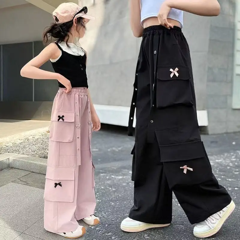 Girl High Fashion Hip Hop Trousers High Quality Kids Pink Black Cargo Pants with Side Pocket for Tweens Child Street Trackpants
Girl High Fashion Hip Hop Trousers High Quality Kids Pink Black Cargo Pants with Side Pocket for Tweens Child Street Trackpants