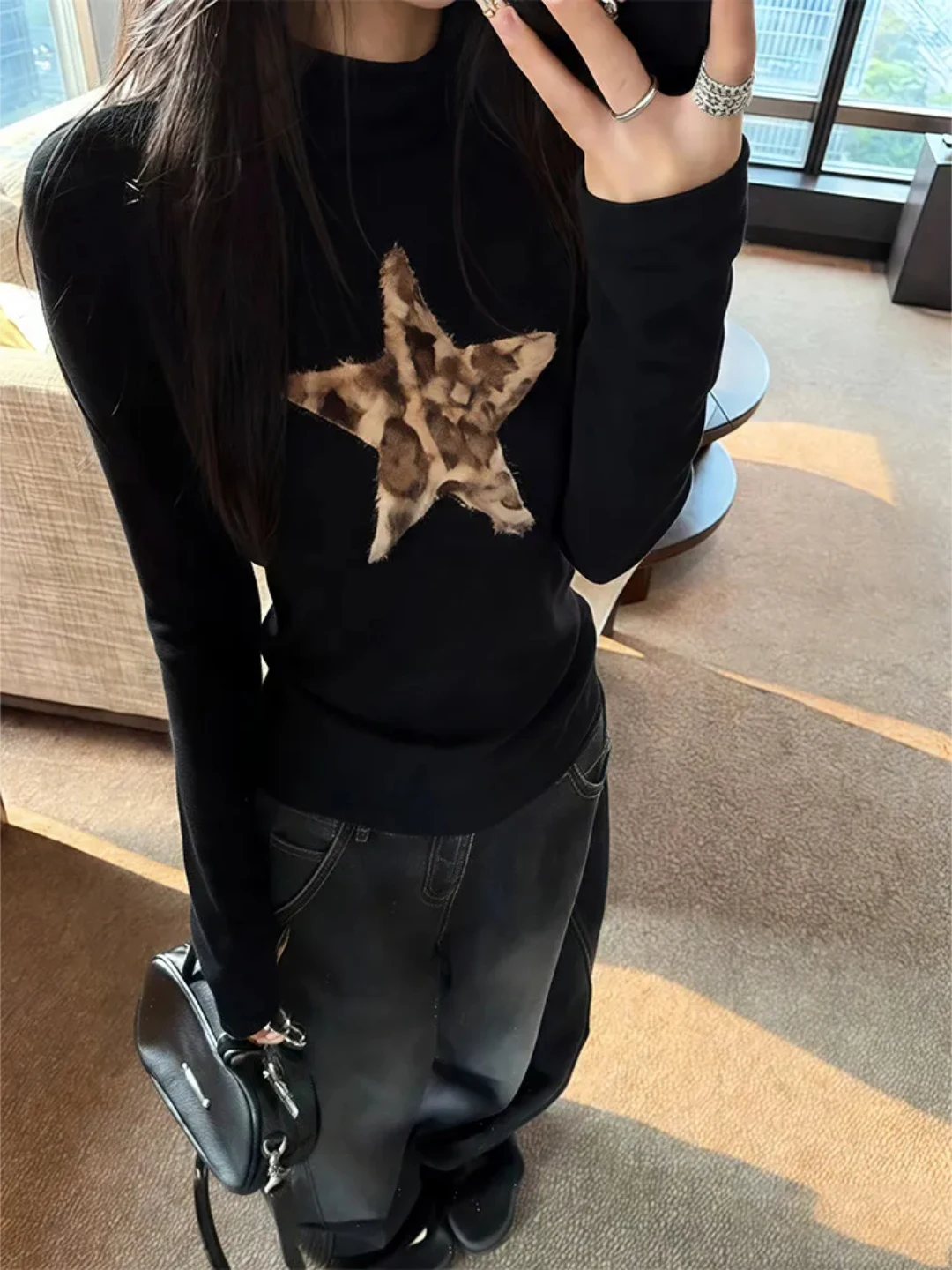 plus Size Women's Vintage Leopard Print Star Long Sve T-irt Slimming Base irt Spring Spicy Girl Sle Top
plus Size Women's Vintage Leopard Print Star Long Sve T-irt Slimming Base irt Spring Spicy Girl Sle Top