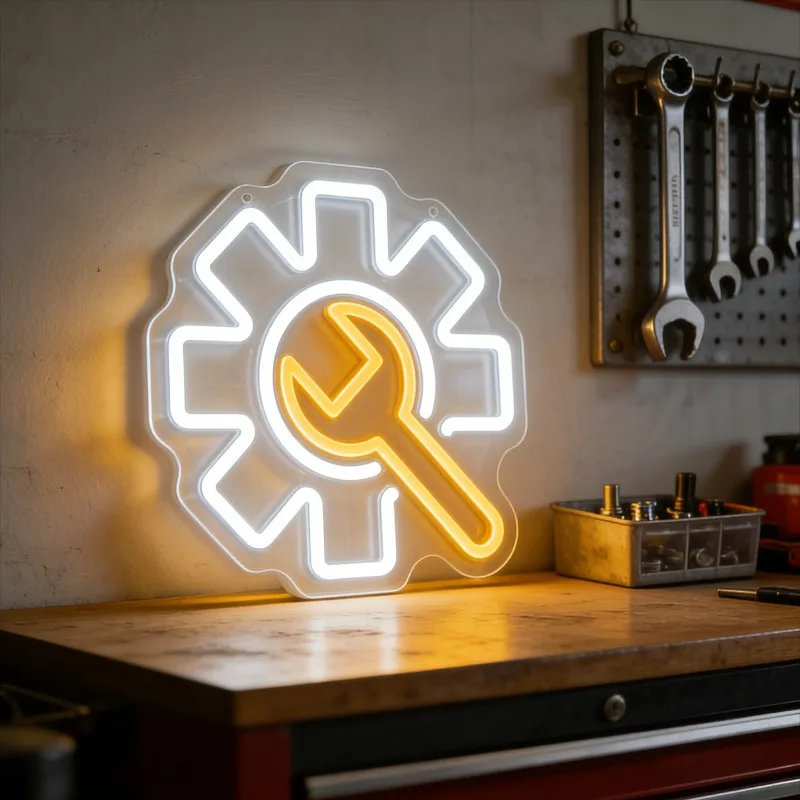 Industrial Gear Neon Sign LED Night Light USB Powered Garage Workshop Decor Aesthetic Mechanic Repair Sign Wall Art Bar Gift
Industrial Gear Neon Sign LED Night Light USB Powered Garage Workshop Decor Aesthetic Mechanic Repair Sign Wall Art Bar Gift