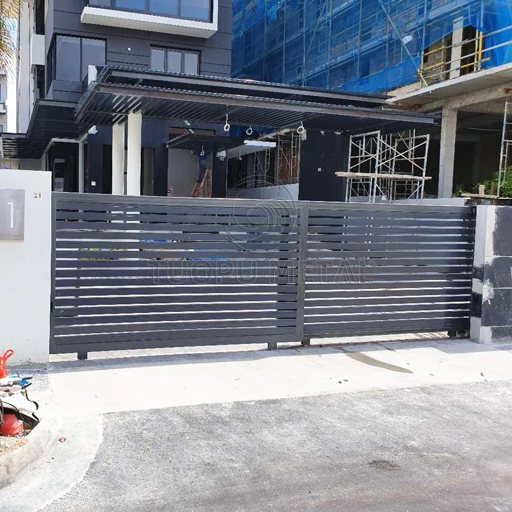 Aluminum Slat Fence System Modern Aluminum Strip Gate Design Retractable Sliding Louver Gate Fencing
Aluminum Slat Fence System Modern Aluminum Strip Gate Design Retractable Sliding Louver Gate Fencing