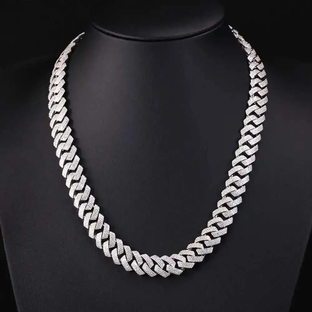High Quality Jewelry Custom Hip Hop Jewelry 3 Rows Vvs Moissanite Diamond 925 Sterling Silver Cuban Link Chain
High Quality Jewelry Custom Hip Hop Jewelry 3 Rows Vvs Moissanite Diamond 925 Sterling Silver Cuban Link Chain
