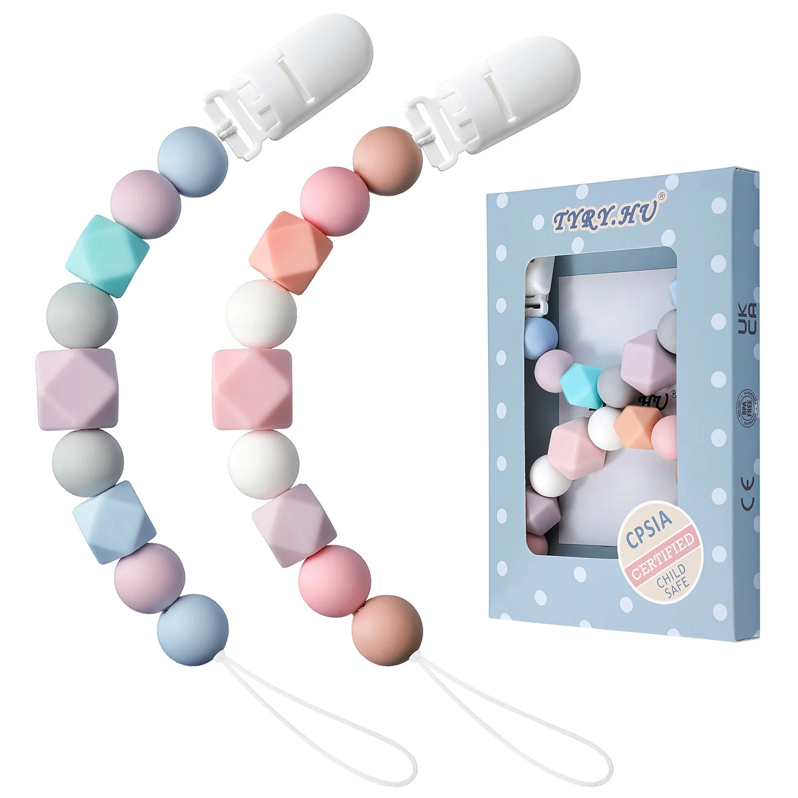 2pcs Silicone Baby Infant Toddler Dummy Pacifier Soother Nipple Clip Chain Holder Strap Baby Teether Chew Toy Teething Chain
2pcs Silicone Baby Infant Toddler Dummy Pacifier Soother Nipple Clip Chain Holder Strap Baby Teether Chew Toy Teething Chain 