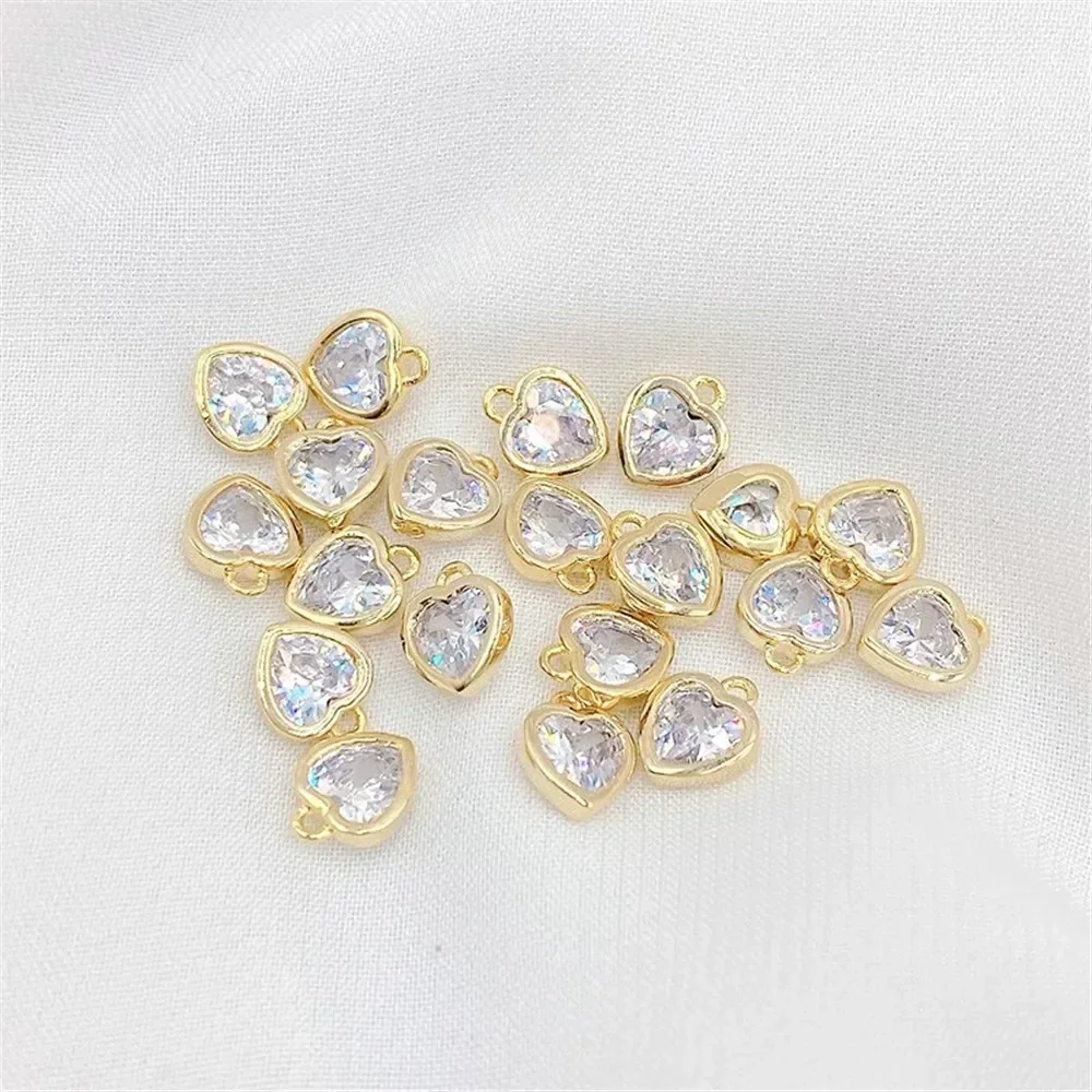 14K Gold Inlaid Zirconium Stone Peach Heart Shaped Pendant with Love Pendant DIY Handmade Bracelets Earrings Jewelry Accessories
14K Gold Inlaid Zirconium Stone Peach Heart Shaped Pendant with Love Pendant DIY Handmade Bracelets Earrings Jewelry Accessories