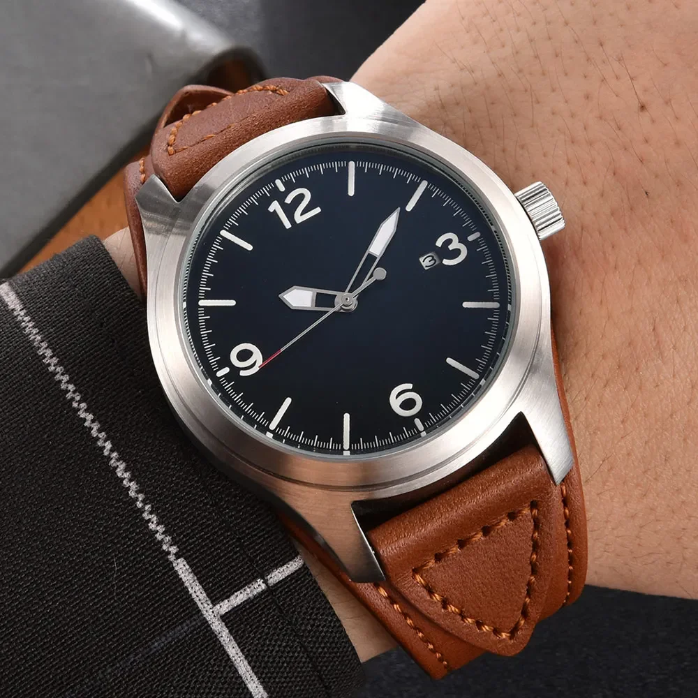 Parnis 44mm Men's Mechanical Watch Black Sterile Dial Luminous Waterproof Leather Strap Casual Men's Automatic Watch
Parnis 44mm Men's Mechanical Watch Black Sterile Dial Luminous Waterproof Leather Strap Casual Men's Automatic Watch