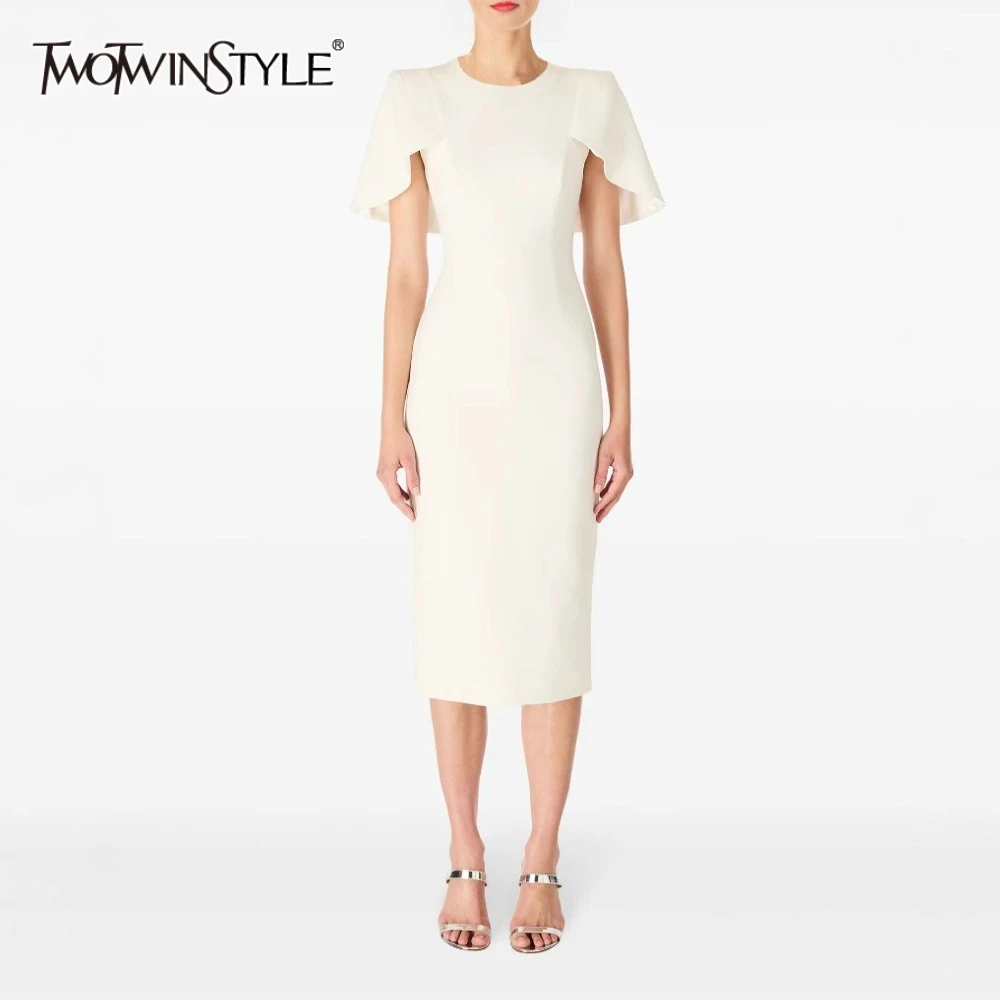 TWOTWINSTYLE Solid Slimming Elegant Dresses for Women Round Neck Short Sleeves Tunic Minimalist Dress Female Fashion Clothes New
TWOTWINSTYLE Solid Slimming Elegant Dresses for Women Round Neck Short Sleeves Tunic Minimalist Dress Female Fashion Clothes New