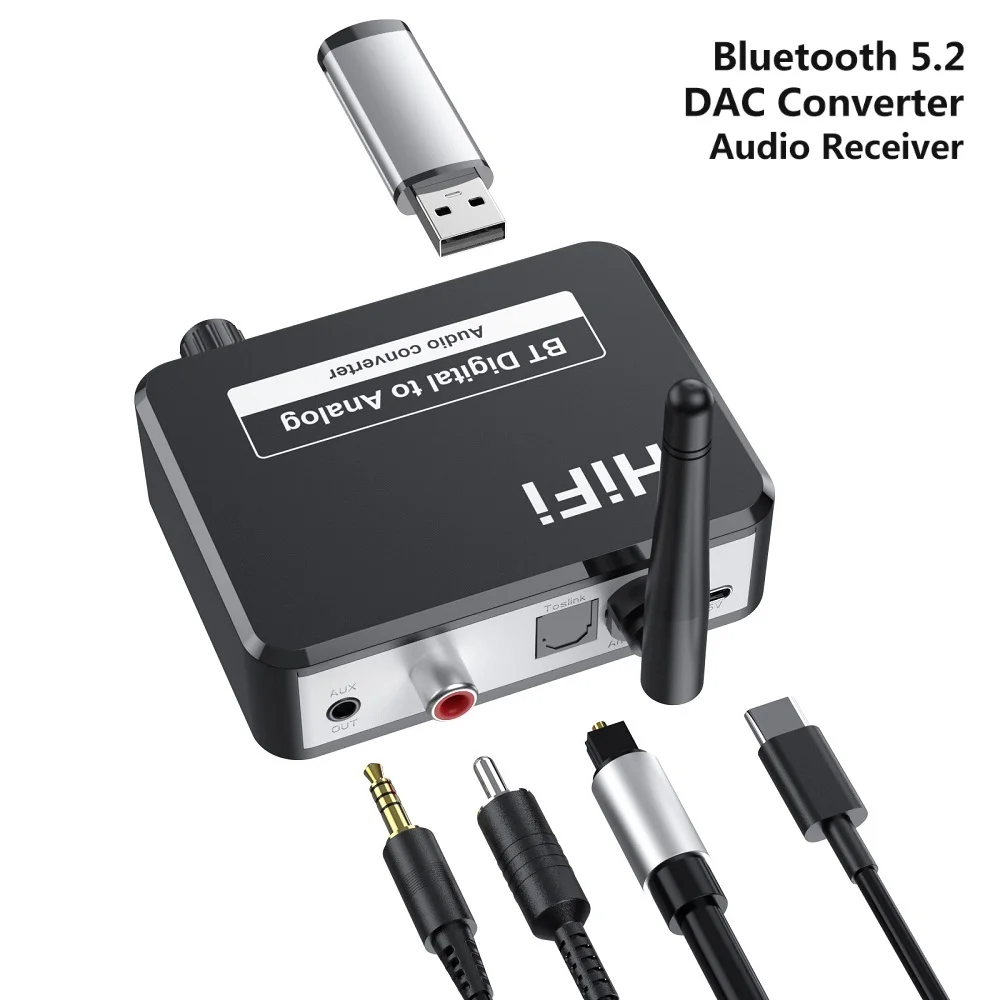 Protable 3.5Mm Jack Coaxial Optical Fiber Digital To Analog Audio Converter Bluetooth 5.2 Music Receiver 2 RCA Decoder Amplifier
Protable 3.5Mm Jack Coaxial Optical Fiber Digital To Analog Audio Converter Bluetooth 5.2 Music Receiver 2 RCA Decoder Amplifier
