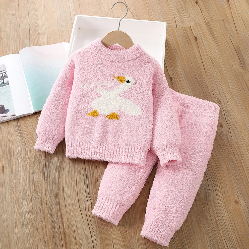 Girls Velvet Clothing Sets Autumn Winter Children Woolen Jersey Sweaters Tops Pants Thick Warm Suit For Baby Home Wear Set Kids
Girls Velvet Clothing Sets Autumn Winter Children Woolen Jersey Sweaters Tops Pants Thick Warm Suit For Baby Home Wear Set Kids