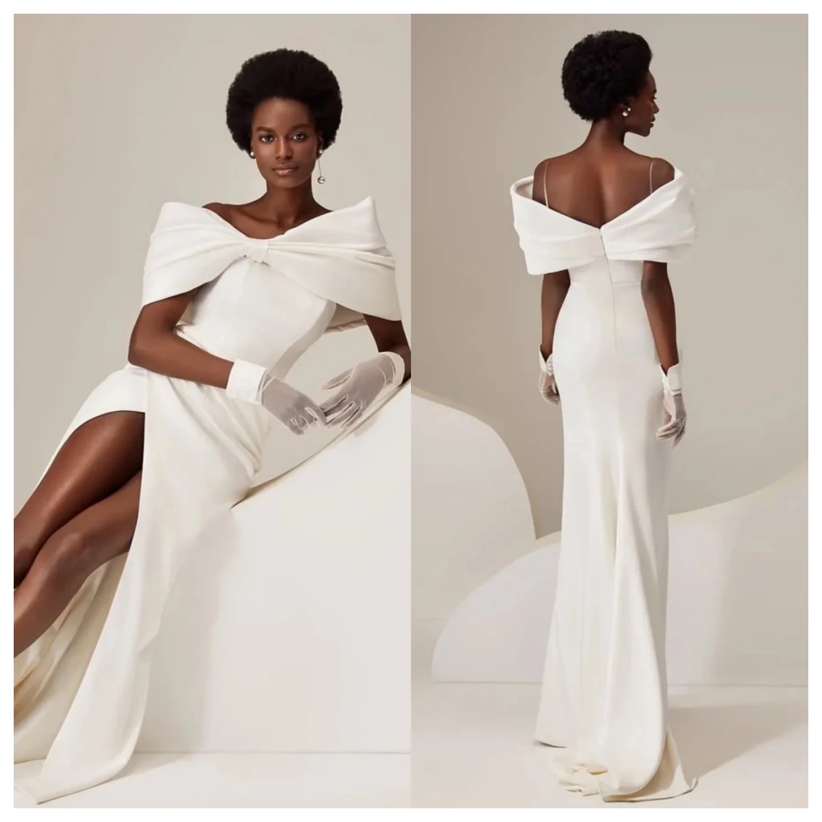 Customized Luxury White Jersey Evening Dress Off the Shoulder Spaghetti Straps Sleeveless Celebrity Gowns Vestido De Festa
Customized Luxury White Jersey Evening Dress Off the Shoulder Spaghetti Straps Sleeveless Celebrity Gowns Vestido De Festa