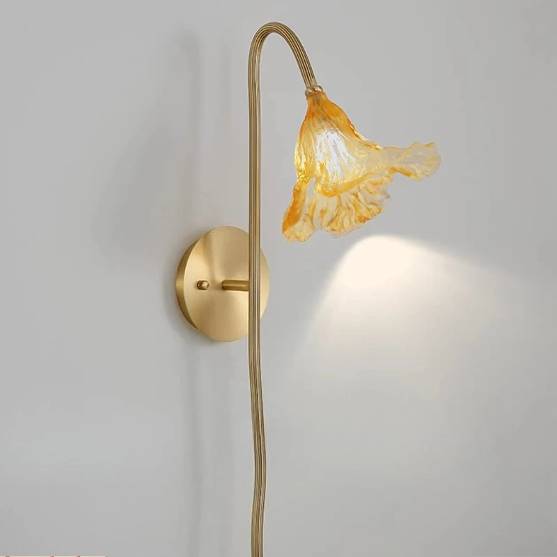 French Designer Wall Lamp Colored Glaze Lotus Leaf Full Copper LED Wall Sconces Living Room Bedroom Bedside Lighting Chandeliers
French Designer Wall Lamp Colored Glaze Lotus Leaf Full Copper LED Wall Sconces Living Room Bedroom Bedside Lighting Chandeliers