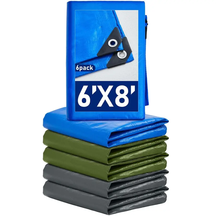Pcs Large Waterproof Tarp 6 x 8 ft Heavy Duty 5.5 Mil Thick Poly Tarpaulin with Grommets Multipurpose Protective Cover for Summe
Pcs Large Waterproof Tarp 6 x 8 ft Heavy Duty 5.5 Mil Thick Poly Tarpaulin with Grommets Multipurpose Protective Cover for Summe