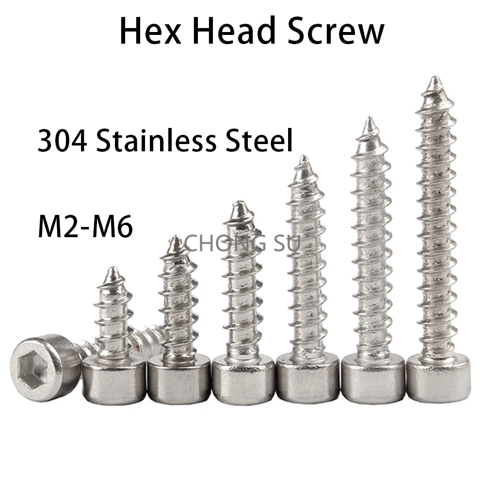 10-50pcs 304 Stainless Steel M2 M2.6 M3 M3.5 M4 M5 M6 Allen Hex Hexagon Socket Cap Round Head Wood Self Tapping Screw
10-50pcs 304 Stainless Steel M2 M2.6 M3 M3.5 M4 M5 M6 Allen Hex Hexagon Socket Cap Round Head Wood Self Tapping Screw
