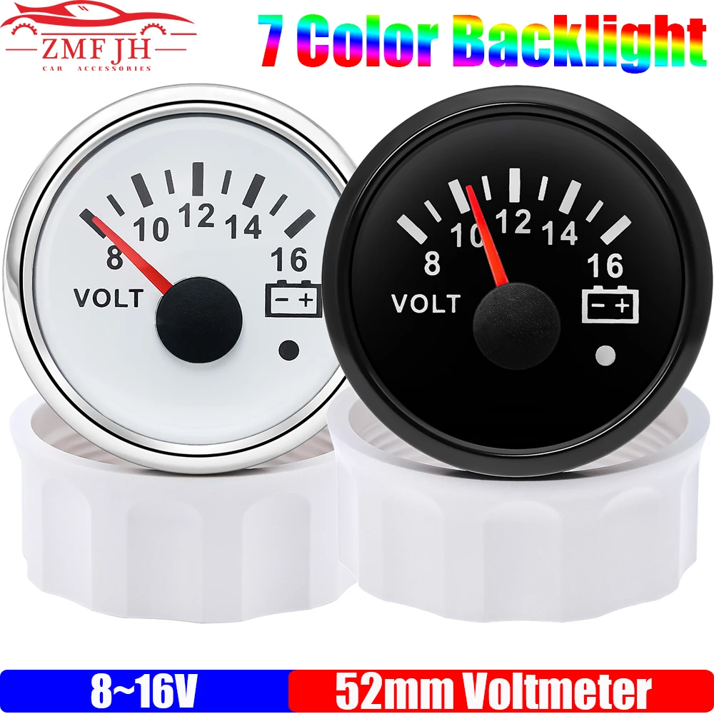 2" 52MM Voltmeter for Marine Boat Car 8-16V VOLTS with Warning Light 7Color Light Voltage Gauge Waterproof Auto Car Gauge Custom
2" 52MM Voltmeter for Marine Boat Car 8-16V VOLTS with Warning Light 7Color Light Voltage Gauge Waterproof Auto Car Gauge Custom