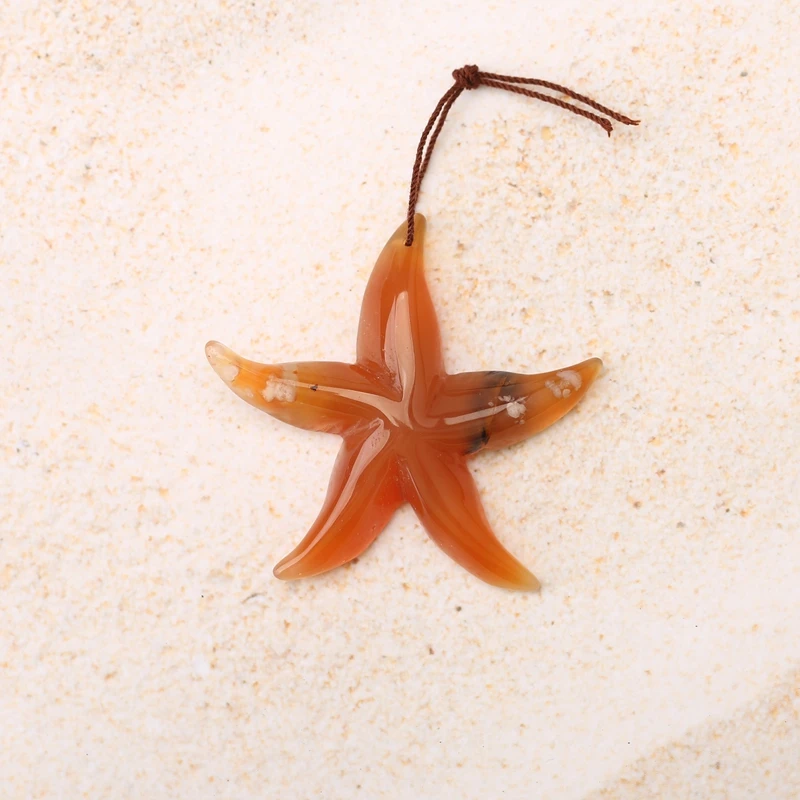 Natural Cherry Blossom Agate Starfish Pendant Adorable Red Gemstone Bead for Women DIY Jewelry Accessory 49x46x9mm 13.4g
Natural Cherry Blossom Agate Starfish Pendant Adorable Red Gemstone Bead for Women DIY Jewelry Accessory 49x46x9mm 13.4g