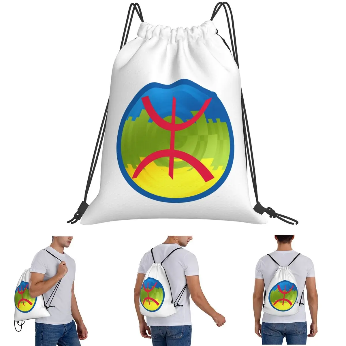 Berber Kabyle Berbers Amazigh Flag Backpacks Portable Drawstring Bags Sundries Bag Book Bags for Travel Students
Berber Kabyle Berbers Amazigh Flag Backpacks Portable Drawstring Bags Sundries Bag Book Bags for Travel Students