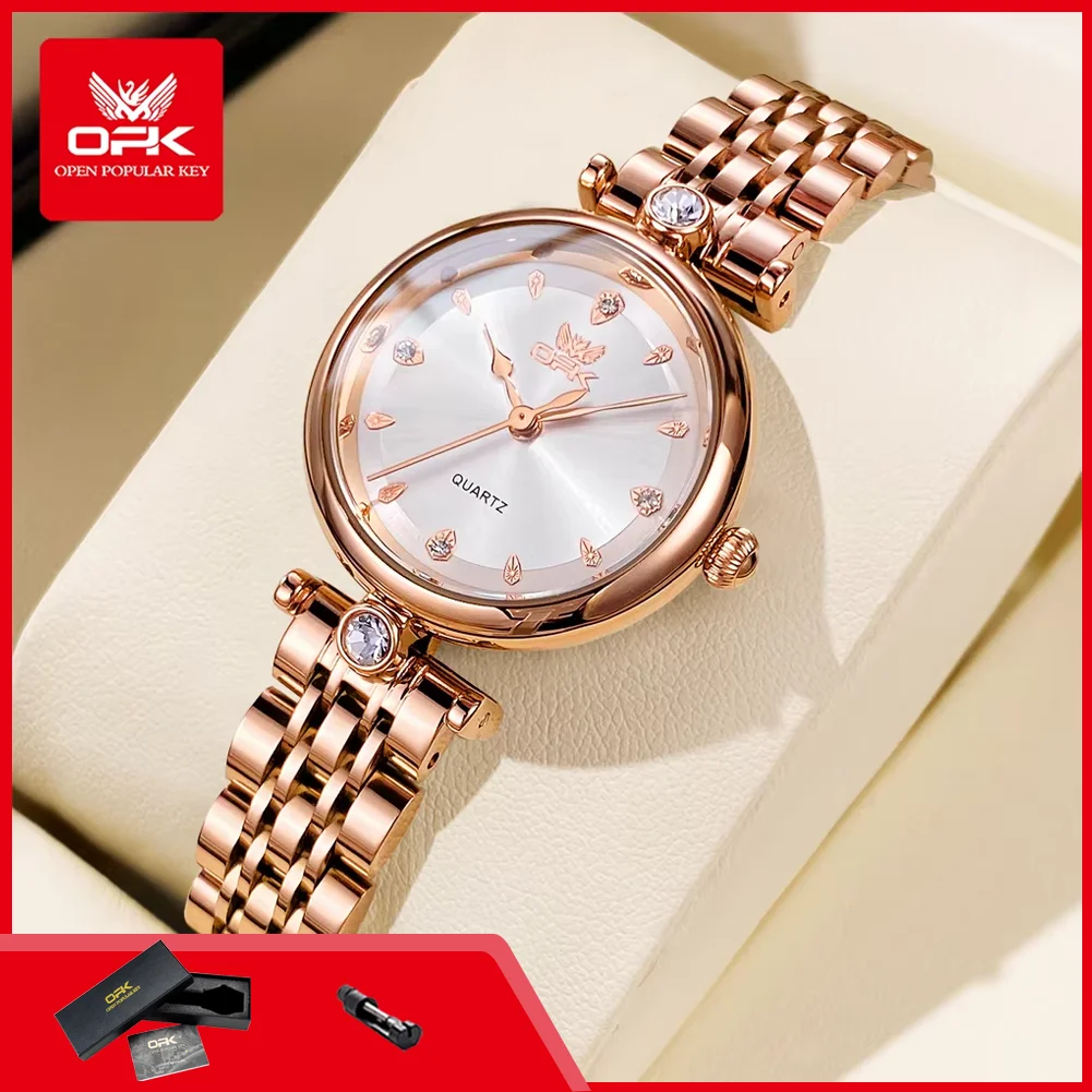 OPK 6087 Women's Watches Elegant Rose Gold Steel Strap Original Quartz Wristwatch for Woman Waterproof Ladies Watches
OPK 6087 Women's Watches Elegant Rose Gold Steel Strap Original Quartz Wristwatch for Woman Waterproof Ladies Watches