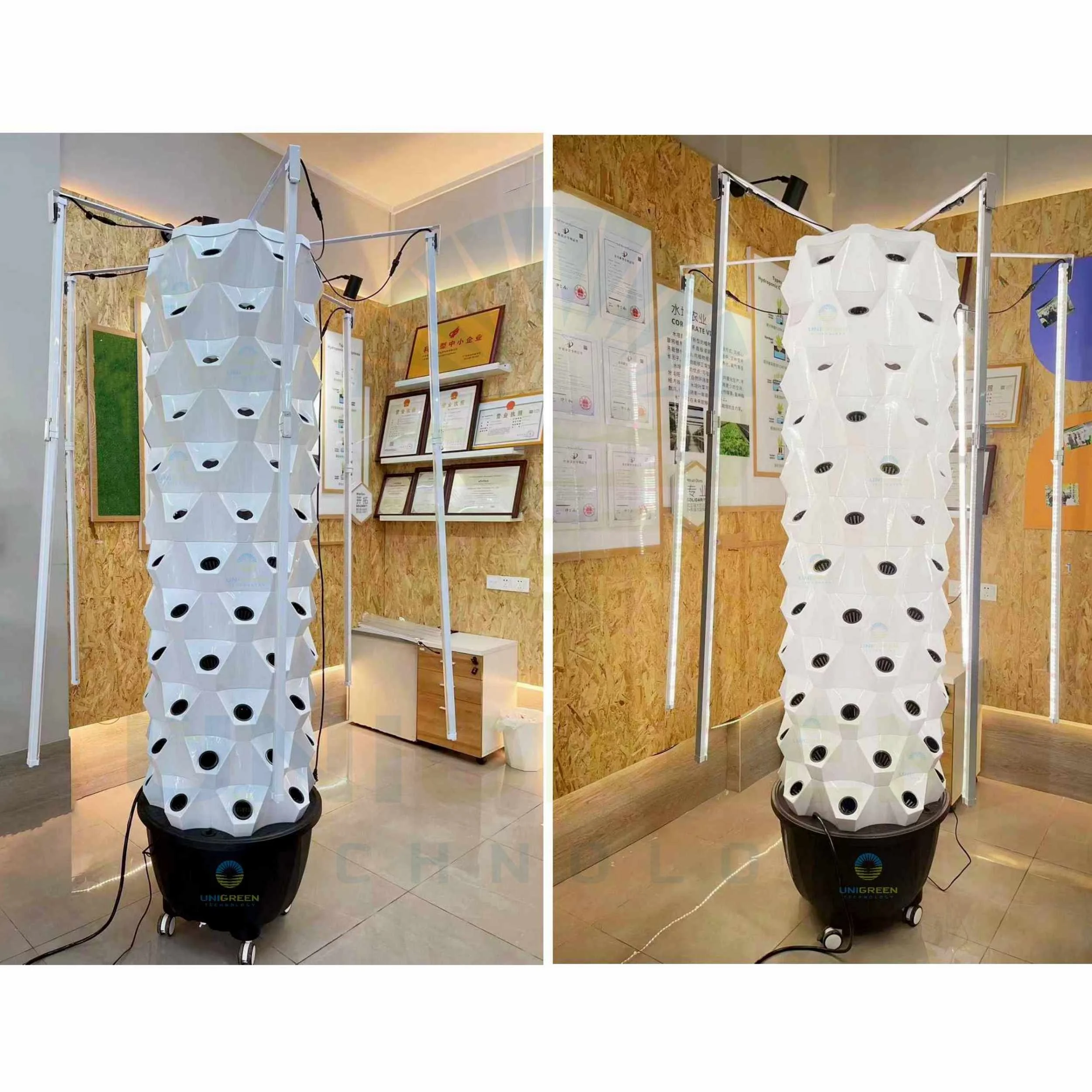 Vertical Hydroponics System Pineapple Tower with Light Emitting Diode Light ABS Farm Complete Set Automatic Watering Garden
Vertical Hydroponics System Pineapple Tower with Light Emitting Diode Light ABS Farm Complete Set Automatic Watering Garden