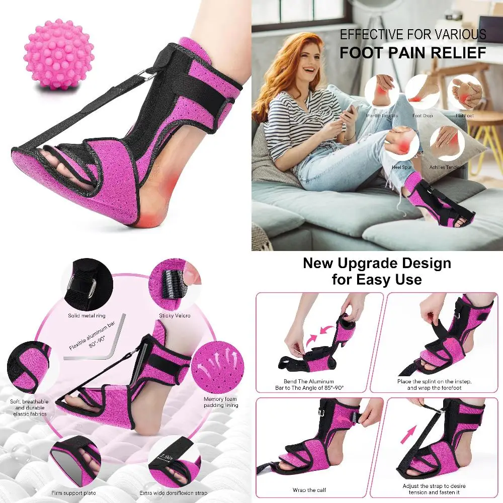 Ultimate Pain Relief with Luxurious Adjustable Plantar Fasciitis Night Splint and Massage Ball Combo. Innovative Product for Res
Ultimate Pain Relief with Luxurious Adjustable Plantar Fasciitis Night Splint and Massage Ball Combo. Innovative Product for Res
