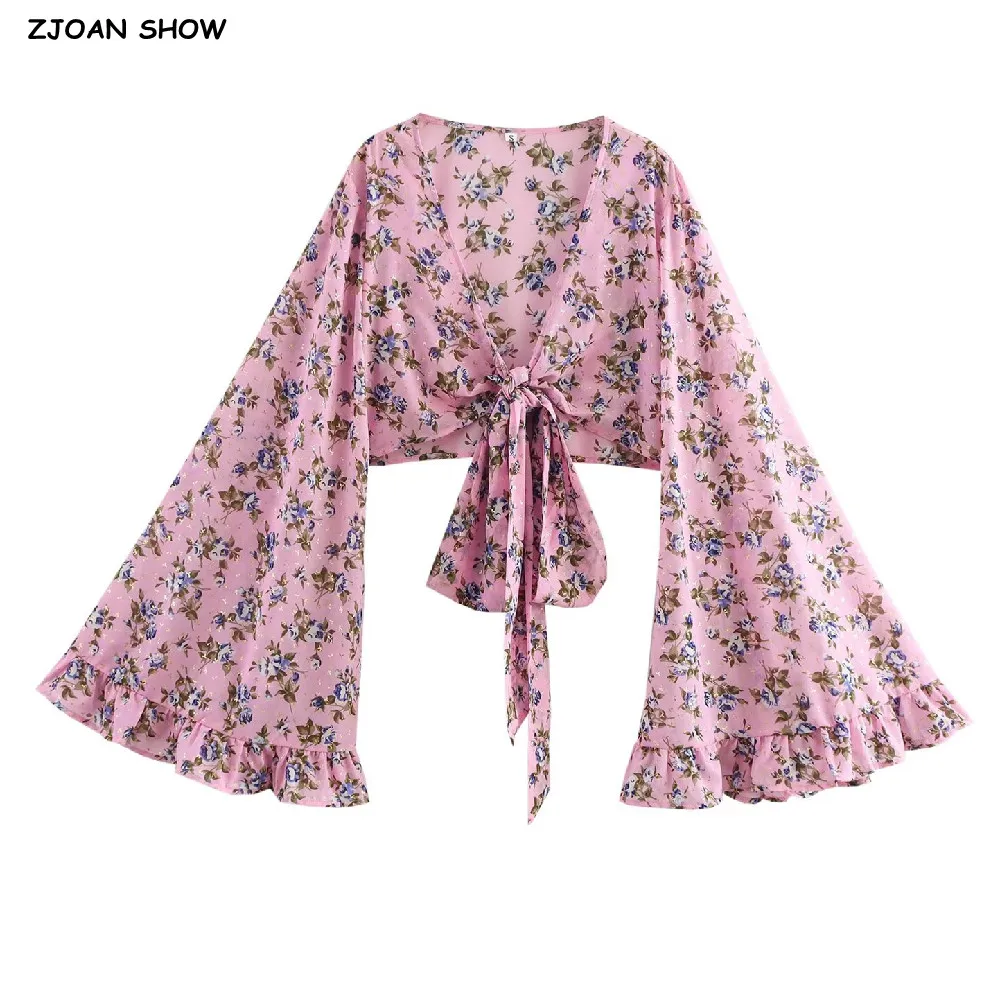 2025 BOHO Women Pink Floral Print Kimono Shirt Wood ears Cuff Flare Sleeve V-Neck Tie Bow Tide Cardigan Summer Beach Cape Shawls
2025 BOHO Women Pink Floral Print Kimono Shirt Wood ears Cuff Flare Sleeve V-Neck Tie Bow Tide Cardigan Summer Beach Cape Shawls