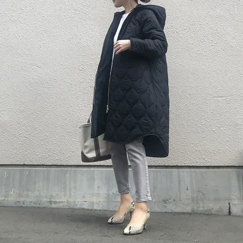 Однотонные черные повседневные куртки с хлопковой подкладкой, женские зимние пальто на молнии с карманами в корейском и японском стиле, Новинка
Однотонные черные повседневные куртки с хлопковой подкладкой, женские зимние пальто на молнии с карманами в корейском и японском стиле, Новинка