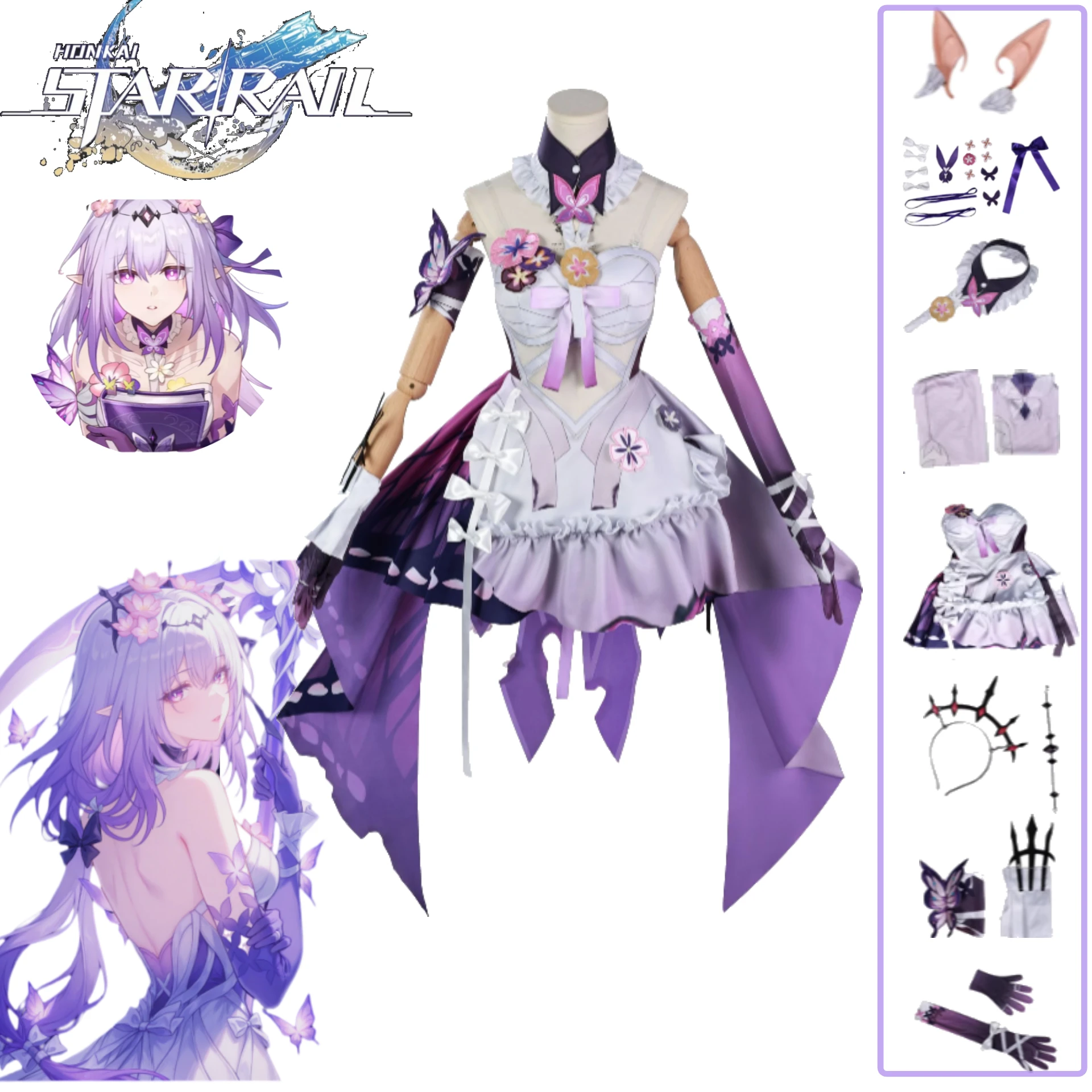 Honkai: Star Rail Cosplay Costume Xia Die Cosplay Outfit Purple Butterfly Decoration Lolita Dress Complete for Anime Comic Con
Honkai: Star Rail Cosplay Costume Xia Die Cosplay Outfit Purple Butterfly Decoration Lolita Dress Complete for Anime Comic Con