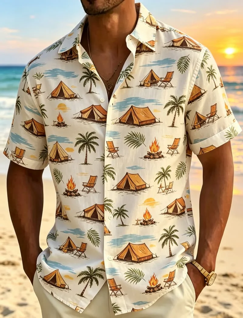 Men's Retro Travel And Casual Lifestyle Print Casual Shirt, For Summer Seaside Vacation Party And Daily Outdoor Style
Men's Retro Travel And Casual Lifestyle Print Casual Shirt, For Summer Seaside Vacation Party And Daily Outdoor Style