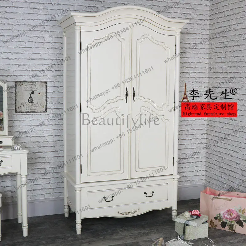 European bedroom solid wood wardrobe simple retro two-door carved large wardrobe
European bedroom solid wood wardrobe simple retro two-door carved large wardrobe
