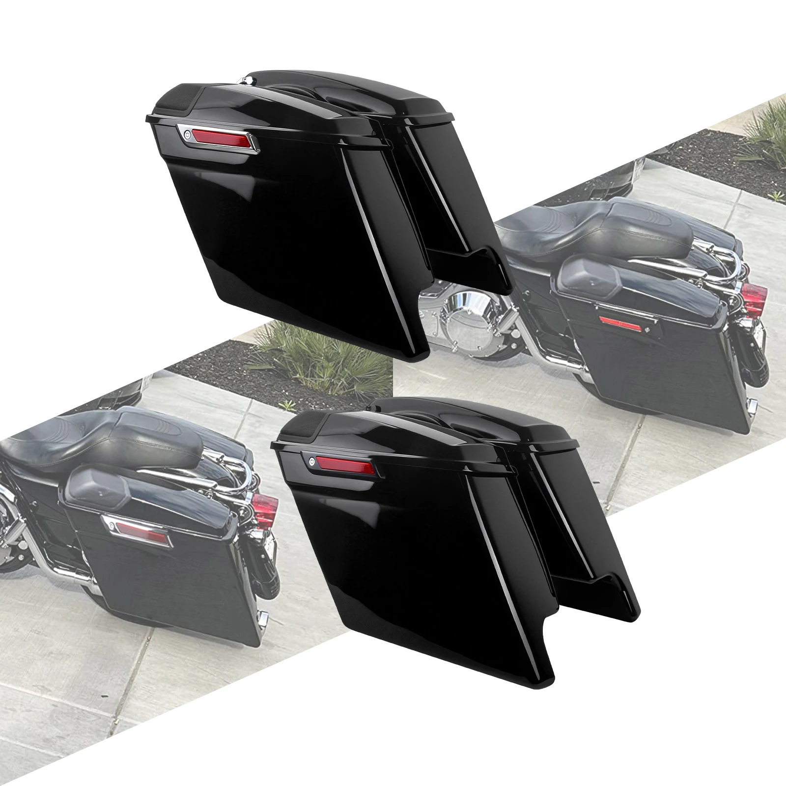 Motorcycle 5" Stretched Hard Saddlebags With Lids Grills Trunk Luggage Bags For Harley Touring Electra Glide Road King 2014-2024
Motorcycle 5" Stretched Hard Saddlebags With Lids Grills Trunk Luggage Bags For Harley Touring Electra Glide Road King 2014-2024
