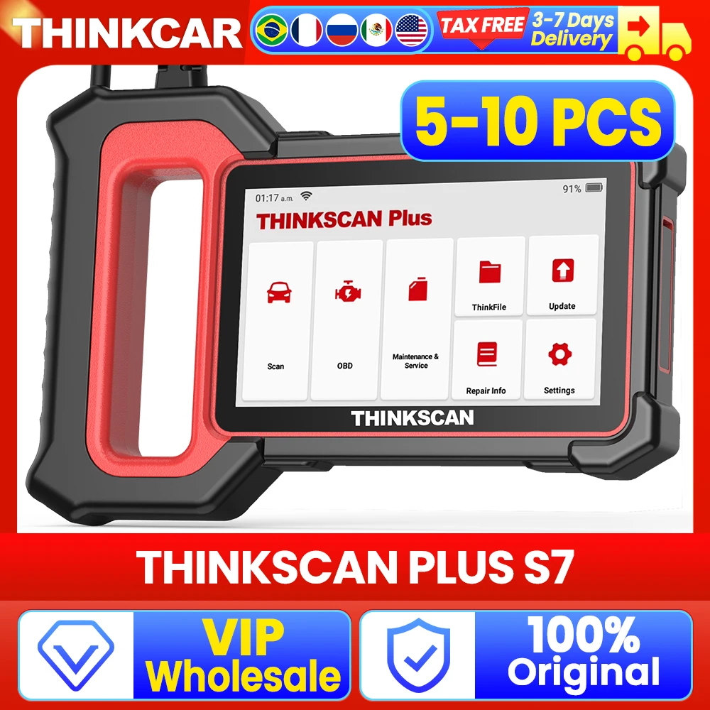 VIP Wholesale 5 PCS THINKCAR Thinkscan Plus S7 7 System 5 Reset Lifetime Free Obd2 Scanner Car Diagnostic Tool Auto Code Reader
VIP Wholesale 5 PCS THINKCAR Thinkscan Plus S7 7 System 5 Reset Lifetime Free Obd2 Scanner Car Diagnostic Tool Auto Code Reader