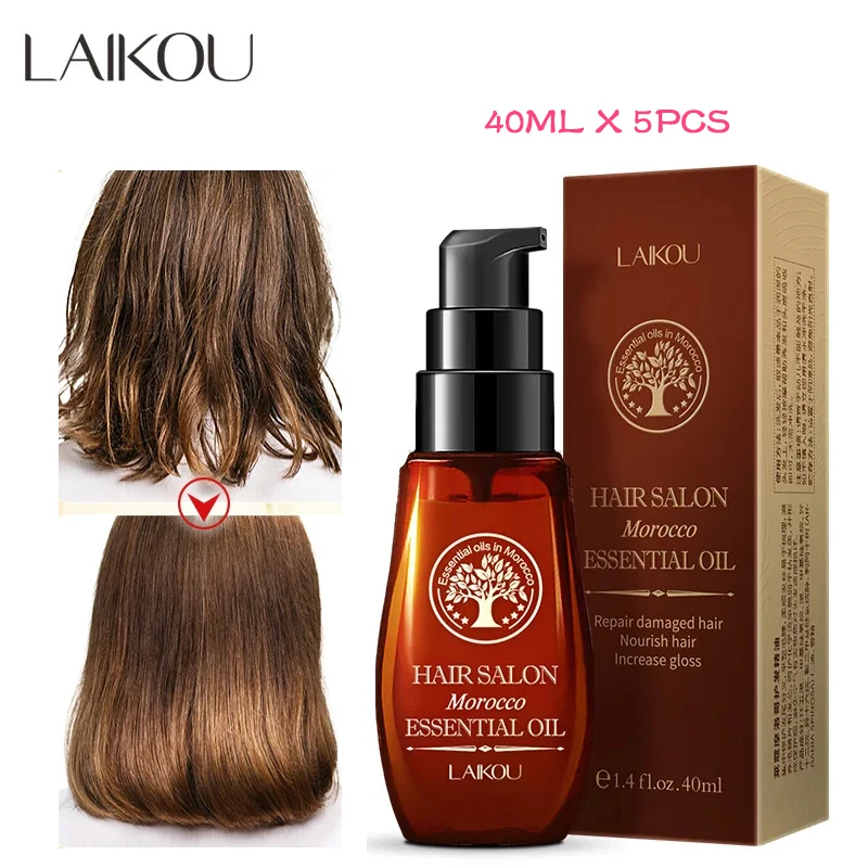 5Pcs 40ml LAIKOU Hair Care Moroccan Pure Argan Oil Hair Essential Oil For Dry Hair Types Multi-functional Hair Care Products
5Pcs 40ml LAIKOU Hair Care Moroccan Pure Argan Oil Hair Essential Oil For Dry Hair Types Multi-functional Hair Care Products