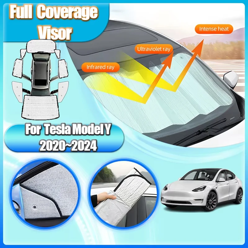 For Tesla Model Y Accessories 2020 2021 2023 2024 Car Coverage Windshield Window Sunshades Sunshade Covers Anti-UV Accessories
For Tesla Model Y Accessories 2020 2021 2023 2024 Car Coverage Windshield Window Sunshades Sunshade Covers Anti-UV Accessories