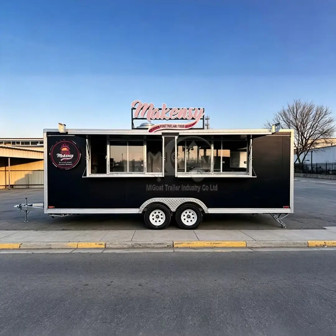 Heavy Duty 2-Axle Black Food Trailer Mobile Kitchen with Awning And Refrigerator for Outdoor Catering Events
Heavy Duty 2-Axle Black Food Trailer Mobile Kitchen with Awning And Refrigerator for Outdoor Catering Events
