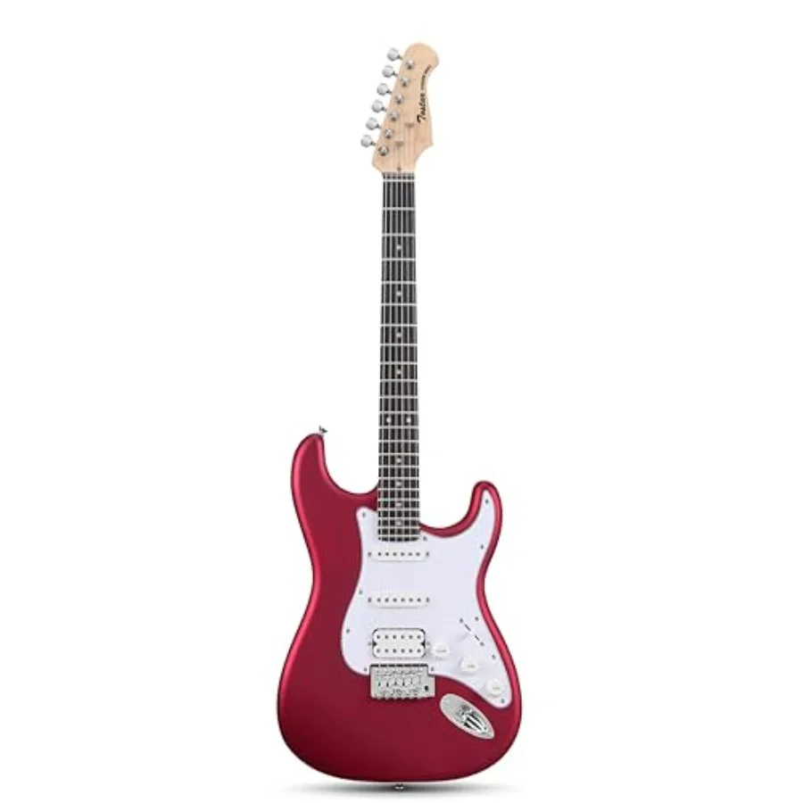 Beginner Electric Guitar, Solid Body, 39 Full Size Strat Style with HSS Pickups, 5-Way Switch, Tremolo Bridge, Maple Neck Tecto
Beginner Electric Guitar, Solid Body, 39 Full Size Strat Style with HSS Pickups, 5-Way Switch, Tremolo Bridge, Maple Neck Tecto
