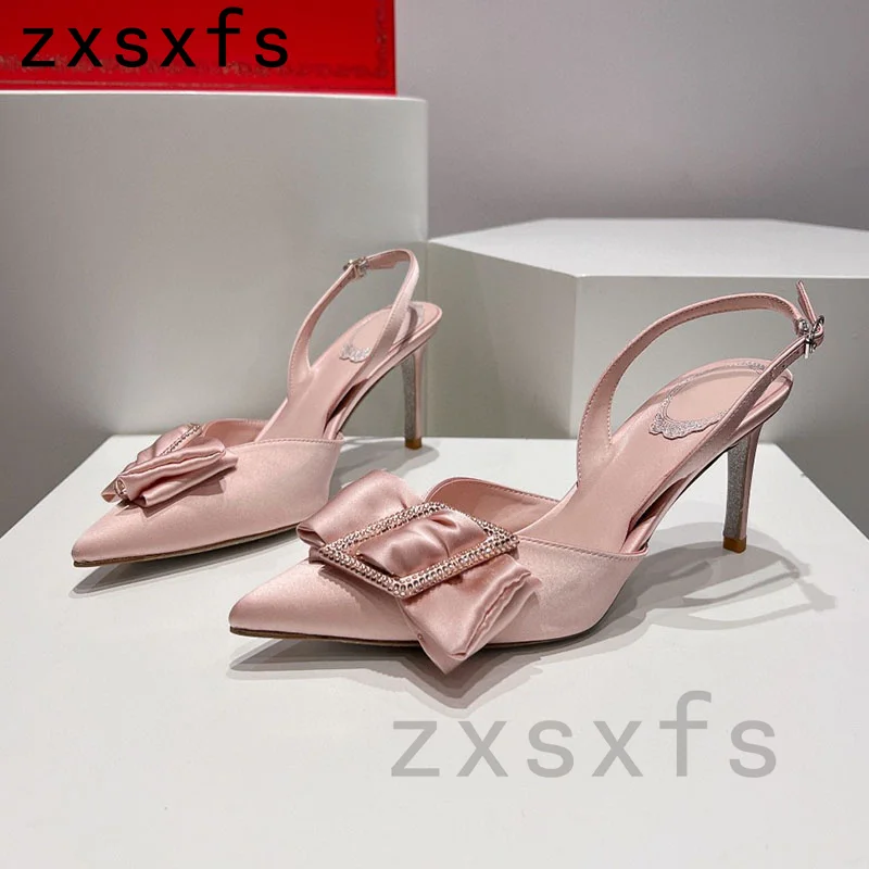2024 Popular Satin High Heel Sandals Women Crystal Buckle Decor Designer Shoes Elegant Pointed toe Office Career Shoes Women
2024 Popular Satin High Heel Sandals Women Crystal Buckle Decor Designer Shoes Elegant Pointed toe Office Career Shoes Women