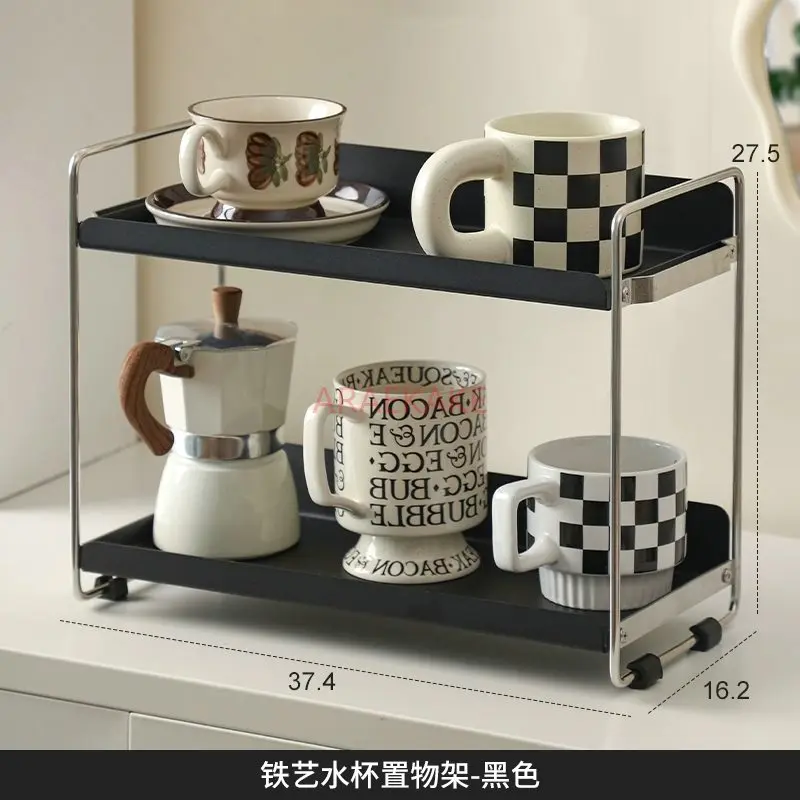 1pcs Cup holder, water cup storage rack, household dining table, living room, double-layer light luxury iron storage rack
1pcs Cup holder, water cup storage rack, household dining table, living room, double-layer light luxury iron storage rack