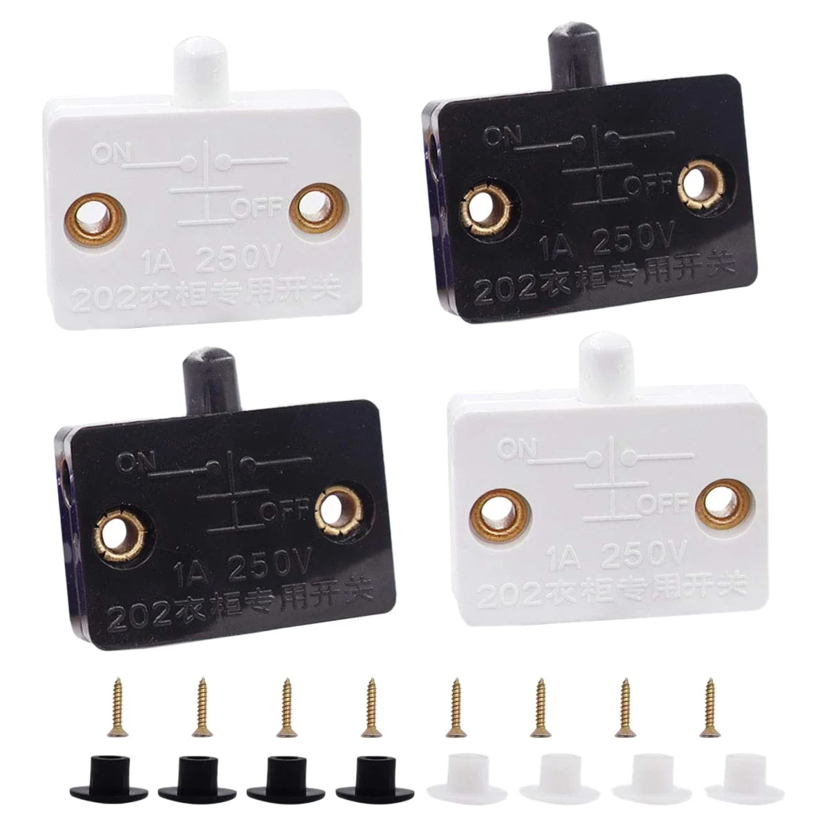 4 Pcs Cabinet Door Switch Cabinet Lamp Switch Drawers Open on Close Door for 12V 24V 110V
4 Pcs Cabinet Door Switch Cabinet Lamp Switch Drawers Open on Close Door for 12V 24V 110V