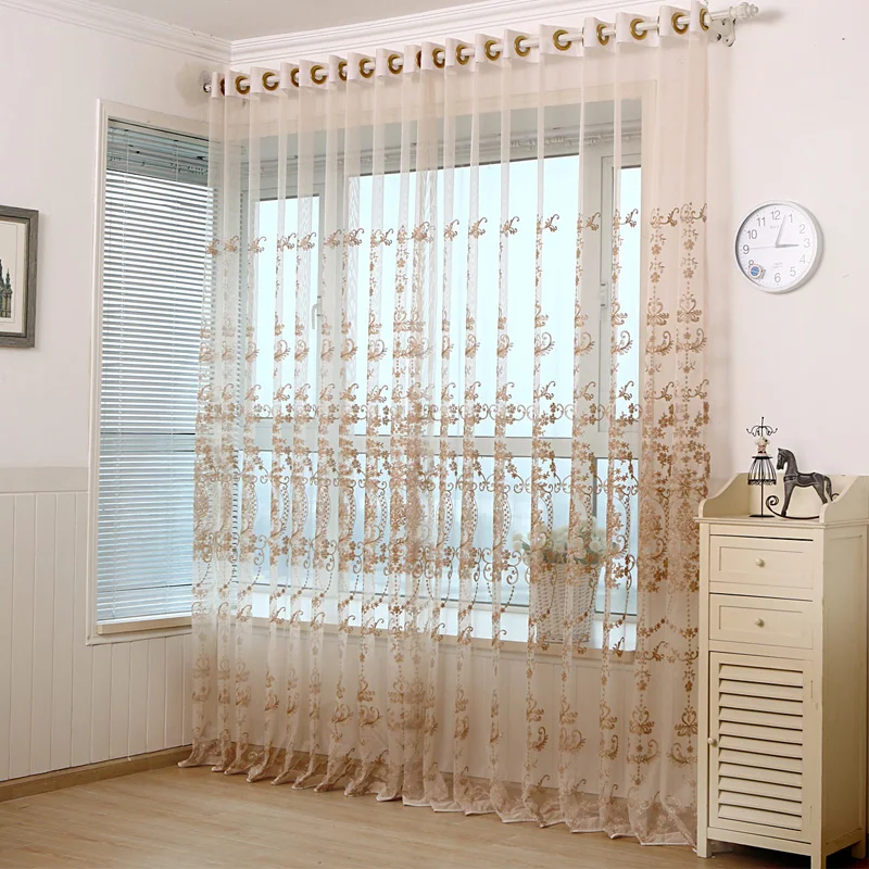 European Embroidered Flower Curtains for Living Dining Room Luxury Fabric Curtains Coffee Color New Door Curtains White Tulle 
European Embroidered Flower Curtains for Living Dining Room Luxury Fabric Curtains Coffee Color New Door Curtains White Tulle