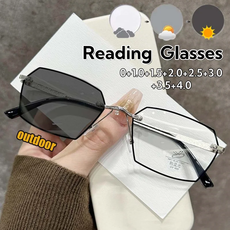 Business and Elegance Photochromic Reading Glasses Anti-Fatigue Anti-Blue Light Far Sight Eyeglasses HD Lenses Diopter 0 To +4.0
Business and Elegance Photochromic Reading Glasses Anti-Fatigue Anti-Blue Light Far Sight Eyeglasses HD Lenses Diopter 0 To +4.0