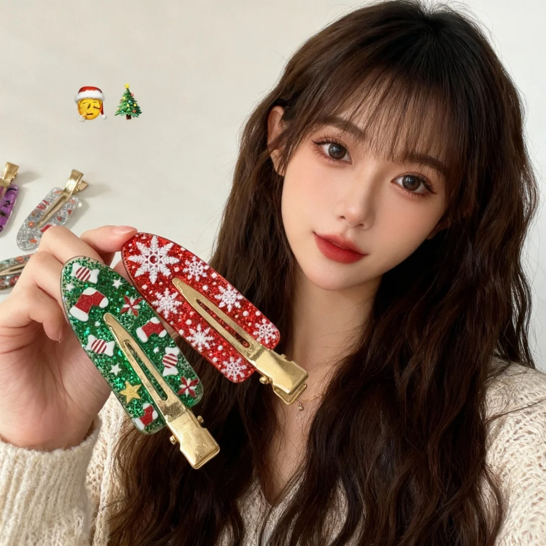 Festive Christmas Hair Accessories 6PCS Hair Clips Set with Reindeer and Candy Socks Design Cute Hairpins for Women Girls Xmas P
Festive Christmas Hair Accessories 6PCS Hair Clips Set with Reindeer and Candy Socks Design Cute Hairpins for Women Girls Xmas P