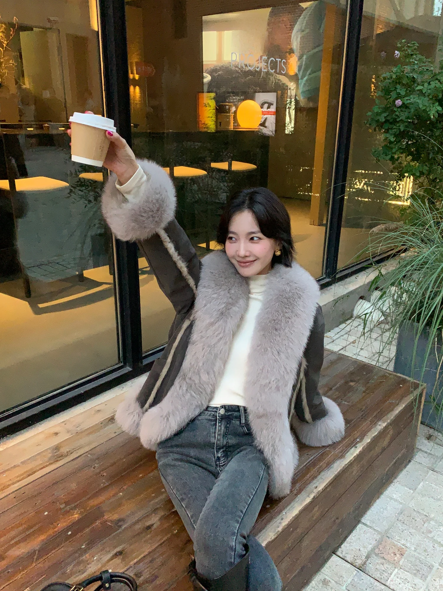 Young Women's Fur Collar Leather Coat Mid-Length Rabbit Skin Inteated Outerwear Korean Sle Commute Wind
Young Women's Fur Collar Leather Coat Mid-Length Rabbit Skin Inteated Outerwear Korean Sle Commute Wind